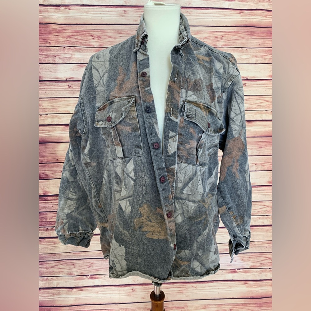 Ranger Camouflage Hunting Denim Jacket, Pockets, XL